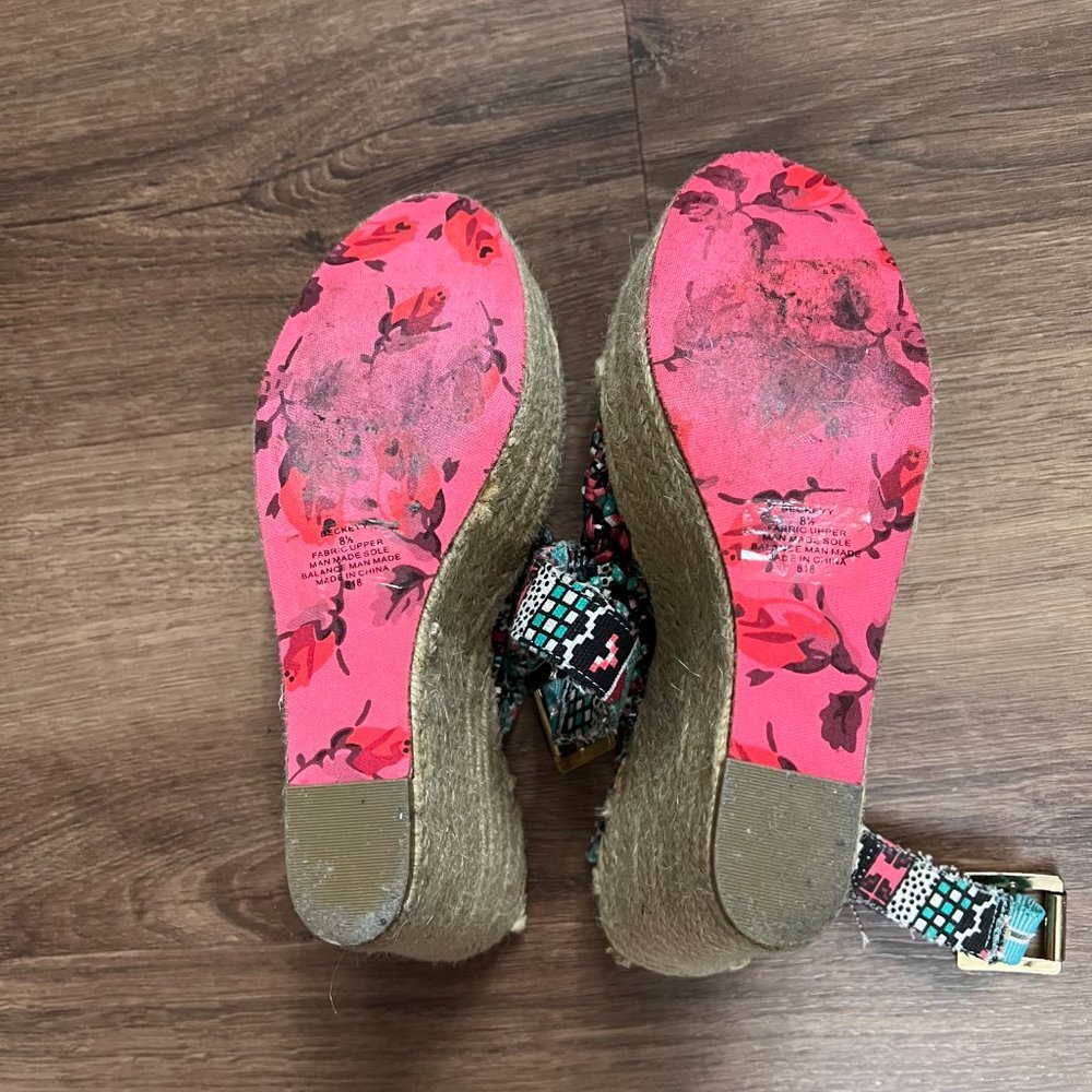 Betsey Johnson Beckeyy Braided Platform Jute Sandals Sz 8.5 - Picture 9 of 15